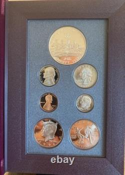 1996-S US Mint Prestige Proof Set Olympic Commemorative Silver Dollar Box & COA