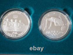 1996 U. S. Atlanta Olympic Games 8 Coin Silver Proof Set with Original Box & COA