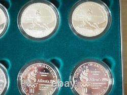 1996 U. S. Atlanta Olympic Games 8 Coin Silver Proof Set with Original Box & COA