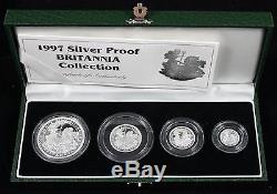 1997 Great Britain United Kingdom Britannia 4 Coin Silver Proof Set