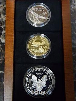 1997 Impressions of Liberty 3 Coin Proof Set Gold Platinum Silver Eagle Proofs