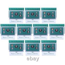 1997 S Proof Set 10 Pack Nice Original Boxes & COAs US Mint 50 Coin Lot
