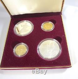 1997 US Jackie Robinson 4 Coin Gold & Silver Proof & Uncirculated Set Box/ COA