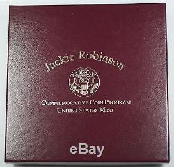 1997 U. S. Mint Jackie Robinson Commem. 4 Coin Silver & Gold Proof & UNC Set DGH
