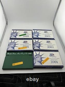 1998-2003 US Mint Proof Sets in OGP with COA