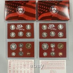 1998-2007 S US Mint Silver Proof Sets Lot (10 years) with box and all with OGP & COA