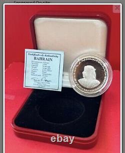 1998 BAHRAIN 5D SILVER PROOF RARE with COA and box 5 Dinars AH1418 UNICEF