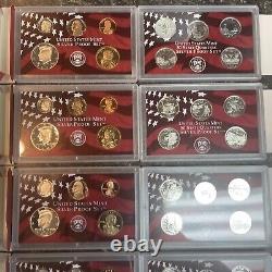 1999S-2003S United States Mint Silver 10 Piece Proof Set in OGP with COA's