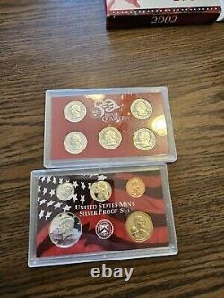 1999,2000,2001,2002 Us Silver Proof Sets