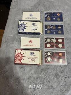 1999-2004 U. S. Mint Proof +Silver Proof Sets Government Issued Box Inc