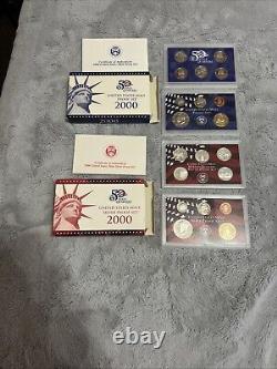 1999-2004 U. S. Mint Proof +Silver Proof Sets Government Issued Box Inc