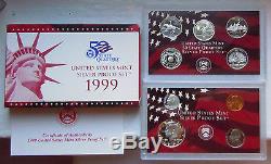 1999-2007S U. S. SILVER PROOF SETS (91 COINS) COMPLETE PACKAGING With COA