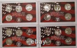 1999-2008+2009 SILVER STATE QUARTER PROOF SETS 11 SETS 56 QUARTERS no box or COA