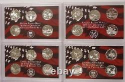 1999-2008+2009 SILVER STATE QUARTER PROOF SETS 11 SETS 56 QUARTERS no box or COA