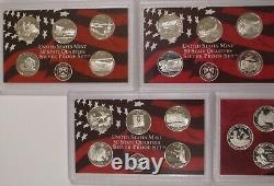 1999-2008+2009 SILVER STATE QUARTER PROOF SETS 11 SETS 56 QUARTERS no box or COA