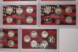 1999-2008+2009 SILVER STATE QUARTER PROOF SETS 11 SETS 56 QUARTERS no box or COA