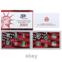 1999-2008 S Proof Set Run Box & COA 90% Silver US Mint 10 Sets 109 Coins