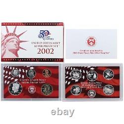 1999-2008 S Proof Set Run Box & COA 90% Silver US Mint 10 Sets 109 Coins