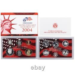1999-2008 S Proof Set Run Box & COA 90% Silver US Mint 10 Sets 109 Coins