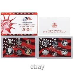 1999-2008 S Proof Set Run Box & COA 90% Silver US Mint 10 Sets 109 Coins