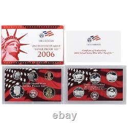 1999-2008 S Proof Set Run Box & COA 90% Silver US Mint 10 Sets 109 Coins