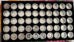1999 2008 -S SILVER PROOF State Quarters and storage box. 50 Quarters