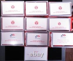 1999-2008 Silver Proof Set Lot -OGP, COA's OTQ1094/REH