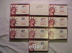 1999-2008 Silver Proof Sets With Boxes and COA for all 109 Coins
