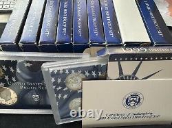 1999-2008 US Mint Proof Sets OGP Box & COA Lot 109 Coins (10 Annual Sets)
