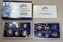 1999-2008 US Mint Proof Sets OGP Box & COA Lot 109 Coins (10 Annual Sets)