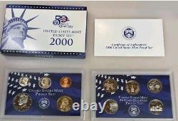 1999-2008 US Mint Proof Sets OGP Box & COA Lot of 109 Coins 10 Annual Sets Lot