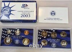 1999-2008 US Mint Proof Sets OGP Box & COA Lot of 109 Coins 10 Annual Sets Lot