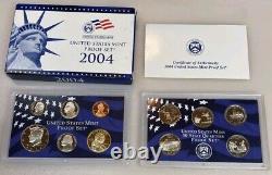 1999-2008 US Mint Proof Sets OGP Box & COA Lot of 109 Coins 10 Annual Sets Lot