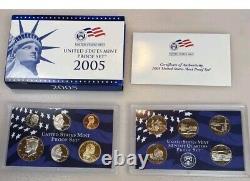 1999-2008 US Mint Proof Sets OGP Box & COA Lot of 109 Coins 10 Annual Sets Lot