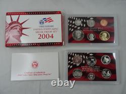 1999-2008 US Mint Silver S Proof Sets with State Quarters US Mint Box & COA OGP