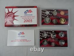 1999-2008 US Mint Silver S Proof Sets with State Quarters US Mint Box & COA OGP