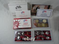 1999-2008 US Mint Silver S Proof Sets with State Quarters US Mint Box & COA OGP