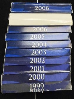 1999-2008 United States Proof Sets Of Coins With Statehood Quarters 10 Sets