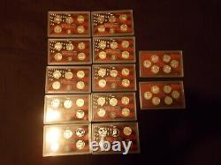 1999-2009 STATEHOOD & territory quarters 90% silver proof set, box & coa 62coins