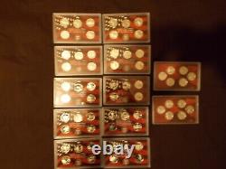 1999-2009 STATEHOOD & territory quarters 90% silver proof set, box & coa 62coins