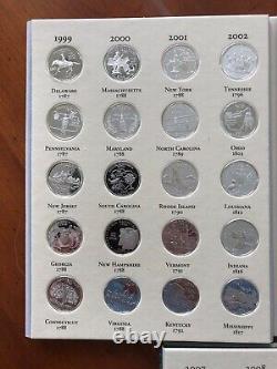 1999-2009 S Complete Silver Proof State Quarter-56 Pc Set-11 Years In Folder