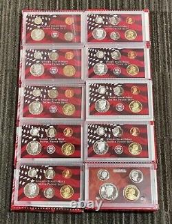 1999-2009 US Mint 90% Silver Proof Set with Boxes & COAs, Sequential Run Proof Set