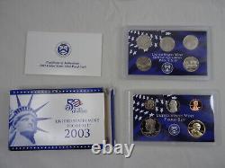 1999-2009 US Mint Proof Sets with Box & COA Lot of 127 Coins (11 Annual Sets)