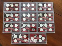 1999-2009s Complete Silver State & Territory Quarter Proof Sets -56 Pcs Mint