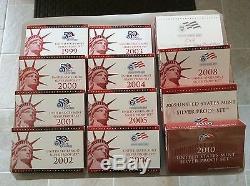 1999-2010 U. S. Mint Silver Proof Set Collection