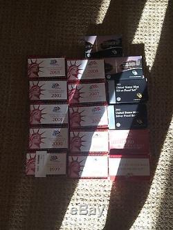 1999-2014 US MINT Silver Proof Set Collection