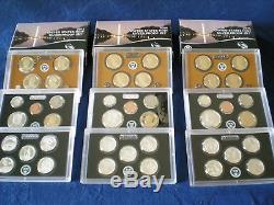 1999-2015 S Proof Sets Box & COA 90% Silver US Mint Silver Sets