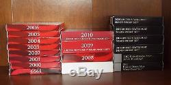 1999-2016 Silver Proof Sets! All Sets 100% Complete & In Excellent Condition