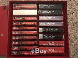 1999-2016 S Proof Set Run Boxes & COA 90% Silver US Mint 18 Sets! WOW
