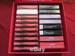 1999-2016 Silver Proof Sets In Red Storage Box